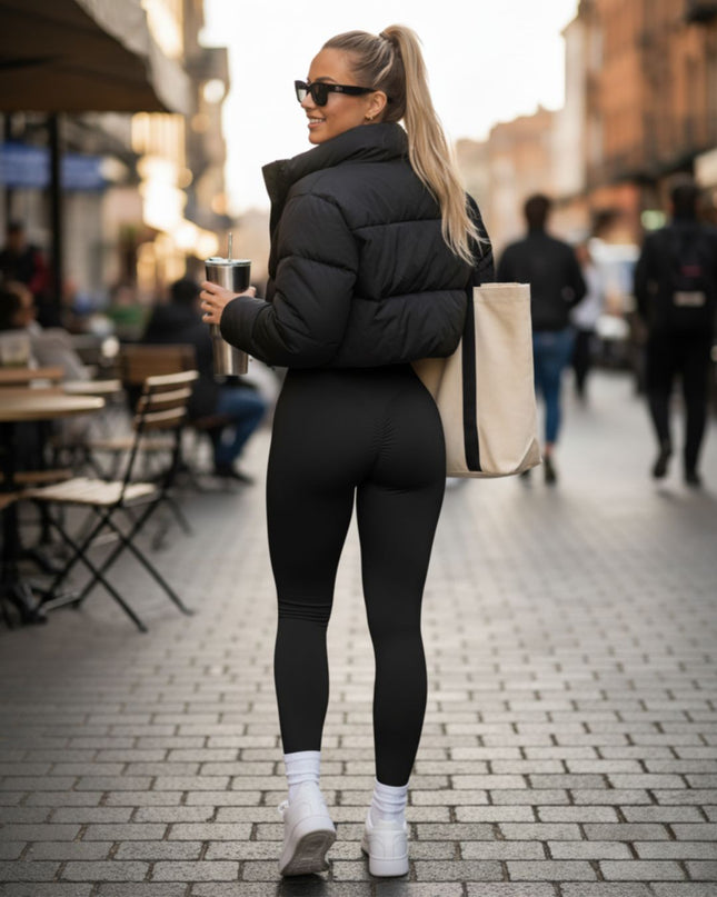 Peach Shaped Leggings - Svart