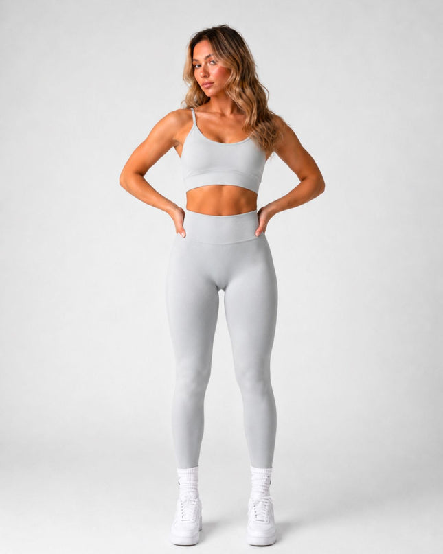 Peach Shaped Leggings - Ljusgrå