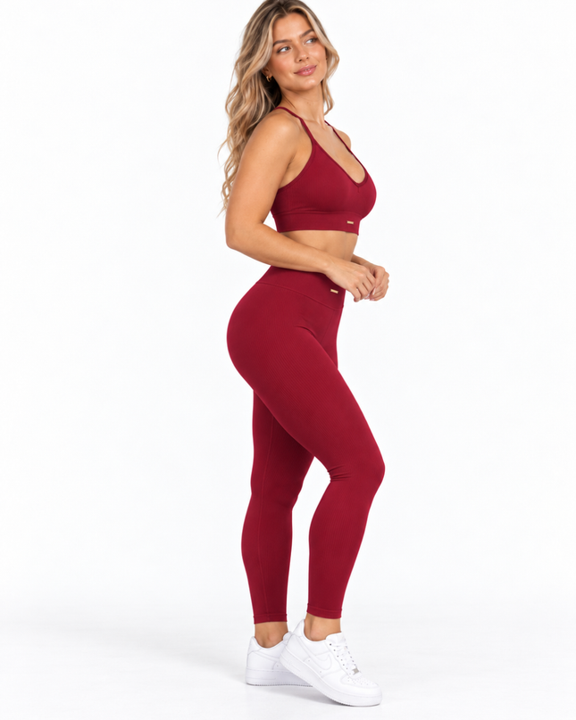 Peach 2.0 – Set med hög midja - Röd