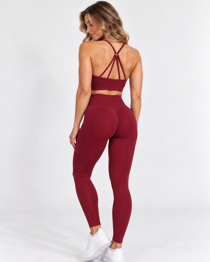 Peach 2.0 – Set med hög midja - Röd
