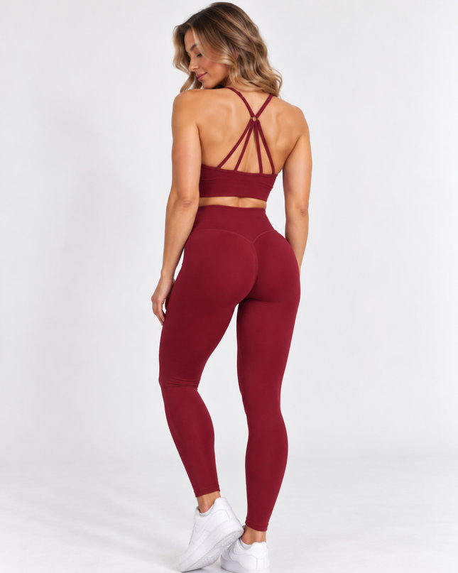 Peach 2.0 – Set med hög midja - Röd