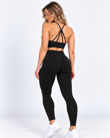 Peach 2.0 – Set med hög midja - Svart