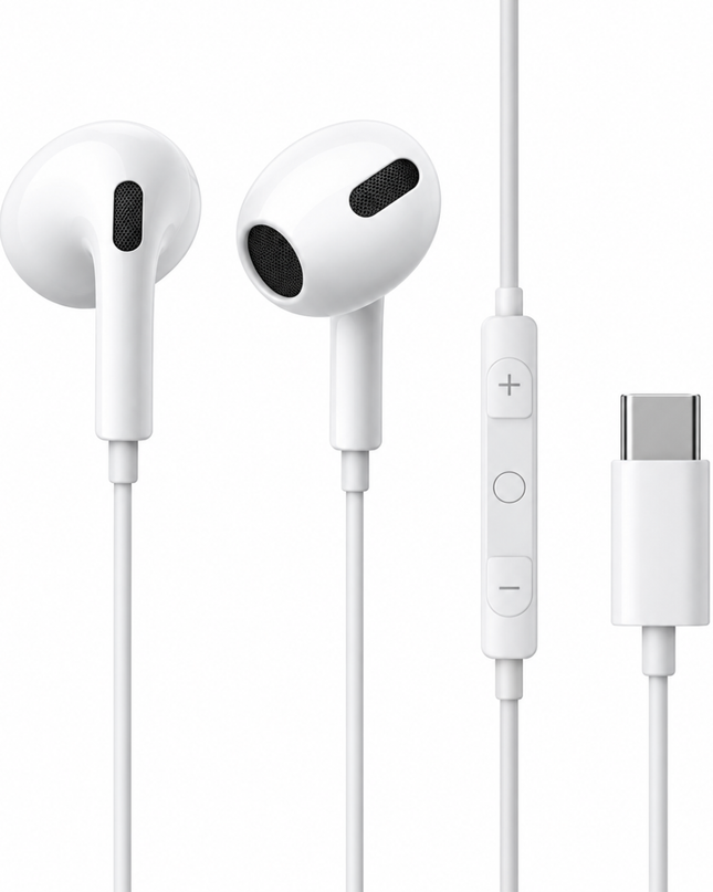 USB-C Hörlurar med Mikrofon – In-ear med kabel