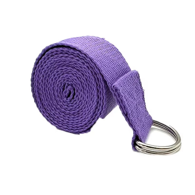 1.8Mx3.8Cm Adjustable D-Ring Buckle Yoga Strap Gives Flexibility for Yoga Stretching Durable Cotton Exercise Straps