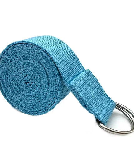 1.8Mx3.8Cm Adjustable D-Ring Buckle Yoga Strap Gives Flexibility for Yoga Stretching Durable Cotton Exercise Straps