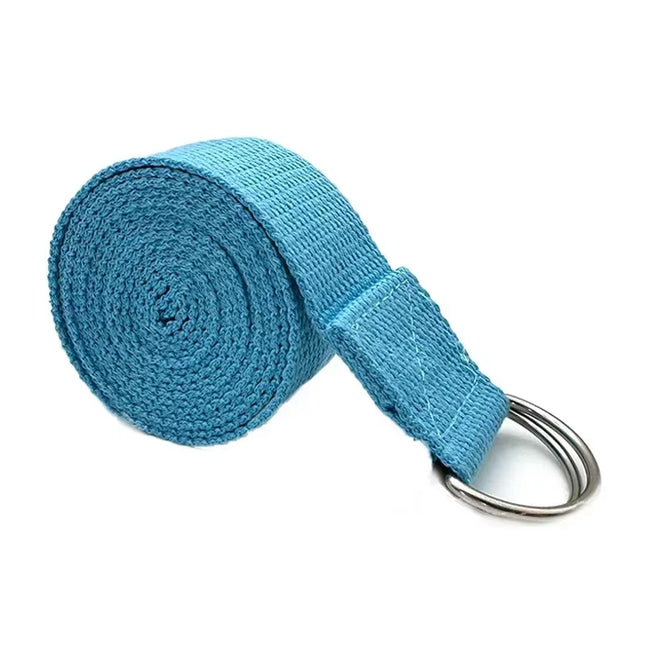1.8Mx3.8Cm Adjustable D-Ring Buckle Yoga Strap Gives Flexibility for Yoga Stretching Durable Cotton Exercise Straps