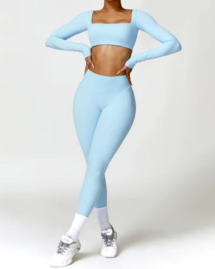 Core Yoga Set - Tights - Baby Blue