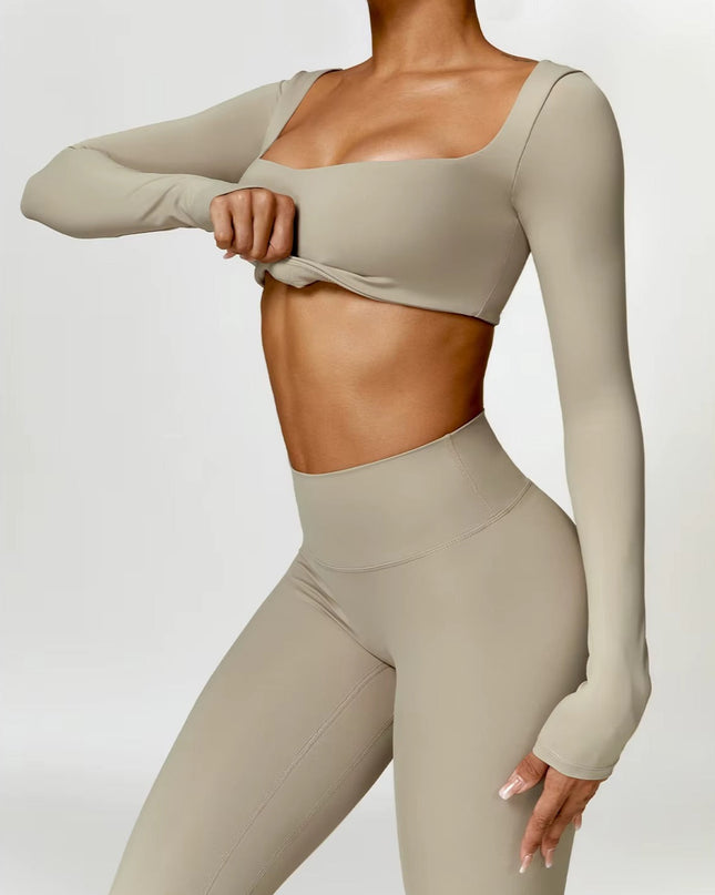 Core Yoga Set - Tights - Sand