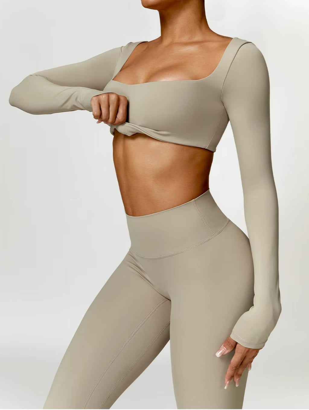 Core Yoga Set - Tights - Sand