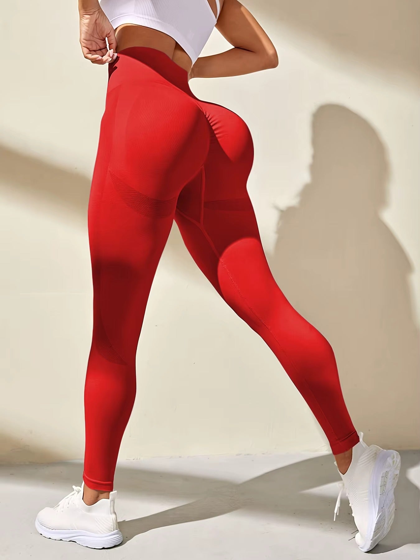 Peach Shaped Leggings - Röd