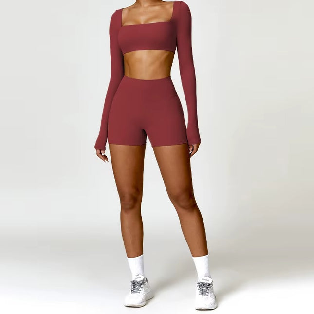 Dynamic Yoga Set - Shorts - Chestnut Red