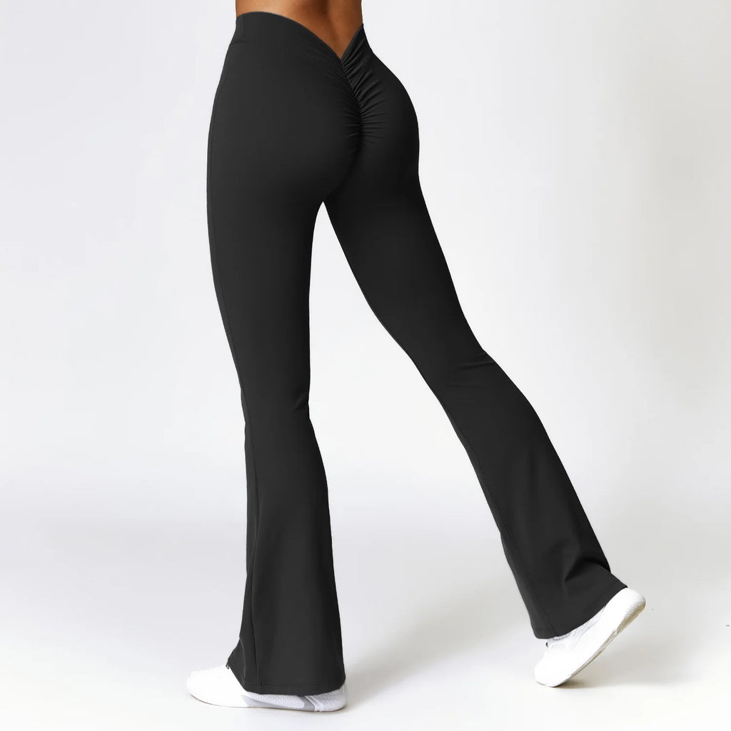 V-Shaped Hip Yoga Pants Flare Leggings Women High Waist Wide Leg Pants Women Gym Fitness Sports Flared Pant Dance Trousers