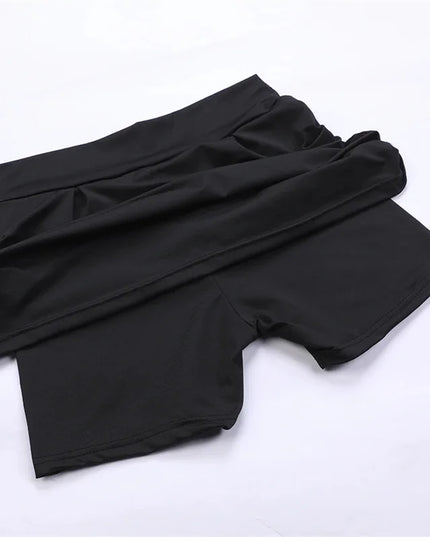 Summer Women Sprints Tennis Dance Fitness Short Skirts Quick Drying Solid Female Lining High Waist Mini Skirts Shorts DF4987