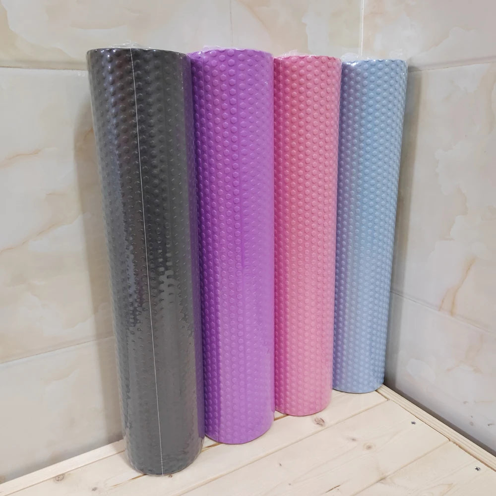 Yoga Roller round Enhanced Home Workouts EVA Foam Cylinder Hexagonal Roller for Pilates Exercise Diameter 9.5Cm Length 45Cm