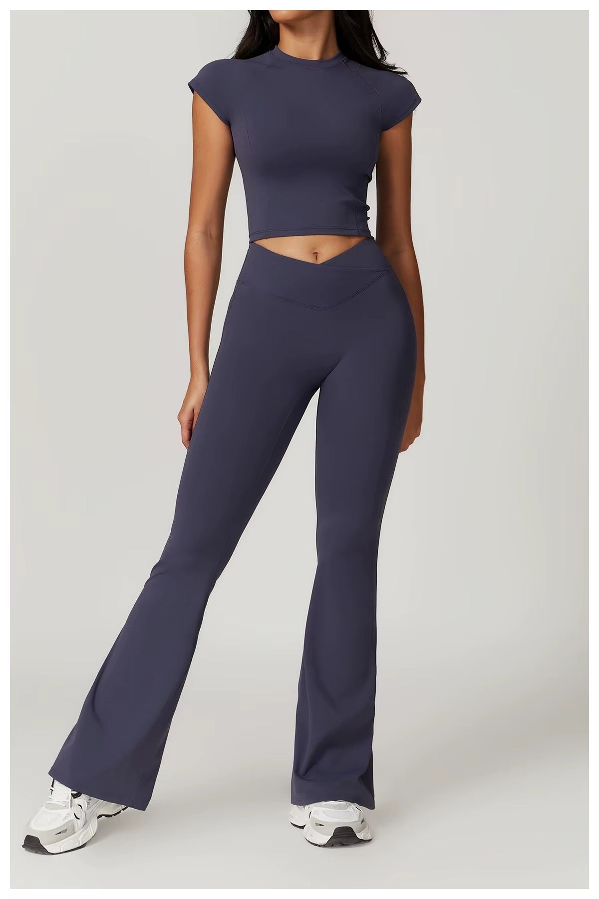 GlowFit Crop Top Set - Navy