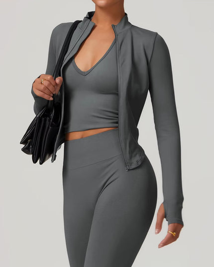 Core Zip Performance Träningsjacka - Grå