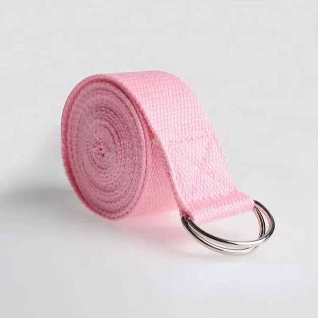 1.8Mx3.8Cm Adjustable D-Ring Buckle Yoga Strap Gives Flexibility for Yoga Stretching Durable Cotton Exercise Straps